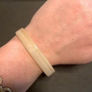 Cream Colored Plastic Cuff Bracelet Minimalist Neutral
